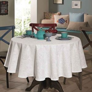 Toalha De Mesa Limpa Fácil Redonda 4 Lugares 1,60m Edite