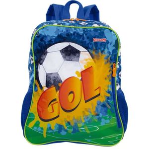 Mochila Costas Infantil Escolar Menino Bola Futebol Sestini