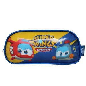Estojo Escolar Super Wings Infantil Avião Menino Azul Luxcel