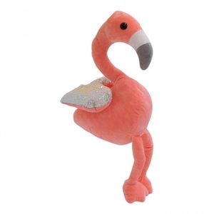 Flamingo Rosa Asas Lantejoulas 28cm - Pelúcia