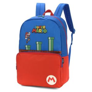 Mochila Costas Juveni Nintendo Super Mario Bros Azul Luxcel