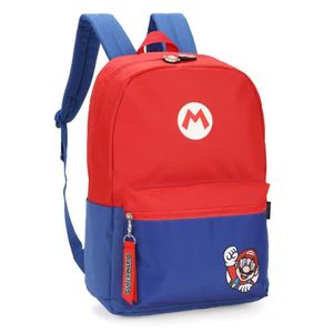 Mochila Costas Juvenil Super Mario Bros Azul Luxcel