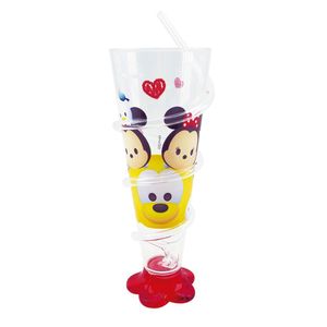 Copo Cone Vermelho Com Canudo Mickey & Minnie 250ml - Disney