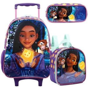 Kit Mochila Rodinha Lancheira Estojo Princesa Wish Xeryus