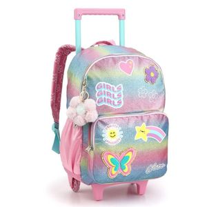Mochila Rodinhas Feminina Juvenil Unicórnio Rainbow Seanite