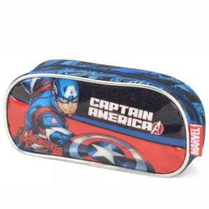 Estojo Simples Escolar Infantil Capitão America Azul Luxcel
