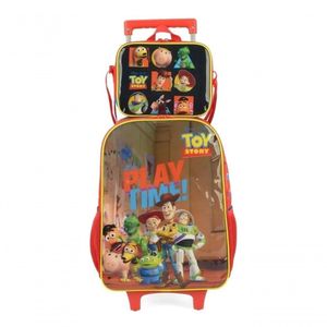 Kit Mochila Rodinha Lancheira Escolar Infantil Toy Story