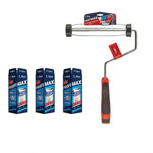 Rolo De Pintura Profimax Com Garfo 23cm Atlas = 3 Rolo + 1 Suporte
