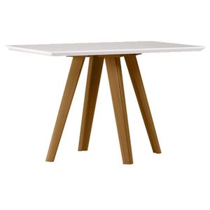 Mesa De Jantar 120x80 Cm Mariah Com Vidro Ype Off White - New Ceval