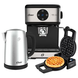 Kit Espresso Oster Cafeteira Double Máquina Waffle Chaleira Elétrica 127V