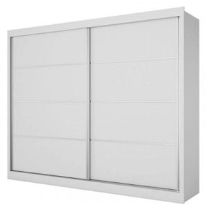 Guarda Roupa 2 Pts Correr 100% Mdf 2,06 M Verona 04 Pts Plus Branco Made Marcs