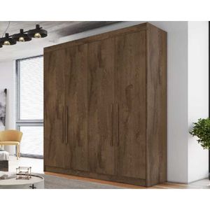 Guarda Roupa 4 Portas 3 Gavetas E Nantes Braúna - Europa Brauna