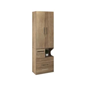 Guarda-roupa De 2 Portas Com Mesa De Cabeceira 1224 Esquerdo Castanho
