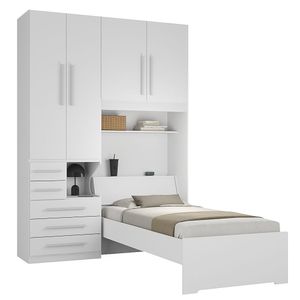 Dormitório De Solteiro Sem Cama 1225s Esquerdo Branco