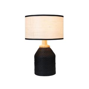 Abajur / Luminária De Mesa O'thentique Modelo Moda Com Rattan