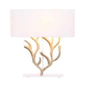 Abajur / Luminária De Mesa O'thentique Modelo Coral De Fogo Oval