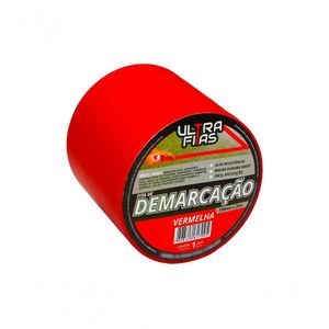 Fita Demarcação Pvc 100mm X 30m Sinalização Cores Variedades Vermelha