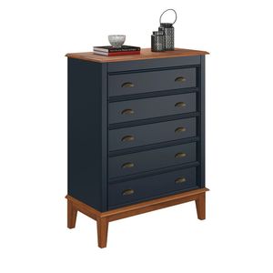 Cômoda 5 Gavetas - Azul Petróleo