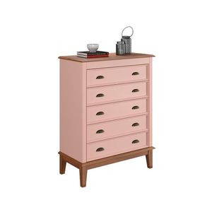 Cômoda 5 Gavetas - Rosa