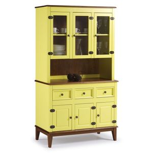Arca E Oratório 6 Portas E 3 Gavetas - Madeira Maciça - Amarelo Lemon