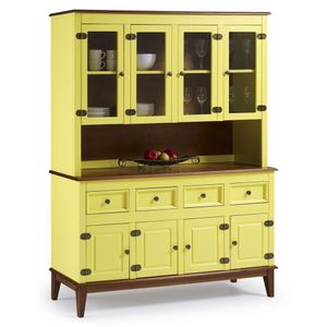 Arca E Oratório 8 Portas E 4 Gavetas - Madeira Maciça - Amarelo Lemon