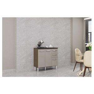 Balcão De Cozinha Ambiente Isadora Castanho Off White - Poquema