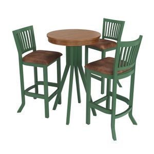 Conjunto Mesa Bistrô Com 3 Banquetas Verde Sevilha
