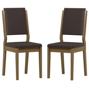 Cadeira Para Mesa De Jantar Carol Kit 2 Peças Imbuia Veludo Café - New Ceval