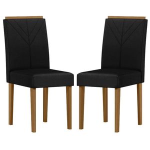Cadeira Para Mesa De Jantar Amanda Kit 2 Peças Ype Veludo Preto - New Ceval