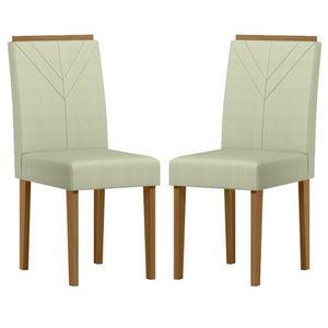 Cadeira Para Mesa De Jantar Amanda Kit 2 Peças Ype Linho Palha - New Ceval