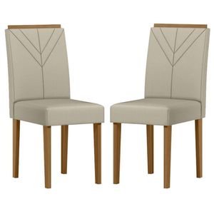 Cadeira Para Mesa De Jantar Amanda Kit 2 Peças Ype Suede Veludo Nude - New Ceval