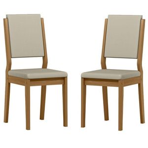Cadeira Para Mesa De Jantar Carol Kit 2 Peças Ype Veludo Nude - New Ceval