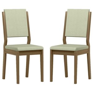 Cadeira Para Mesa De Jantar Carol Kit 2 Peças Ype Linho Palha - New Ceval