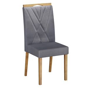Cadeira Para Mesa De Jantar Lara Kit 02 Peças Veludo Grafite - Valdemóveis