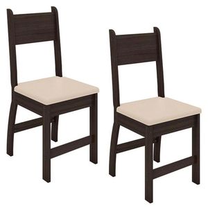 Cadeira Para Mesa De Jantar Milano Kit 2 Peças Amêndoa Savana - Poliman