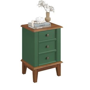 Mesa De Cabeceira Madeira Maciça - Verde