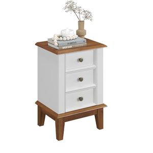 Mesa De Cabeceira Madeira Maciça - Branco