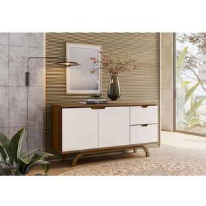 Aparador Buffet Ambiente Vicenza Imbuia Off White - New Ceval