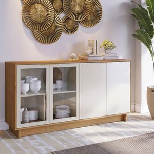 Aparador Para Sala Buffet Ambiente Vitória Freijó Off White - Colibri