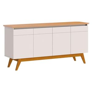 Aparador Para Sala Buffet Classic 1.6 Com Gaveta Off White Nature - Imcal