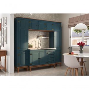 Cozinha Modulada 4 Peças - Azul Petróleo