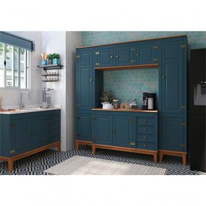 Cozinha Modulada 5 Peças - Azul Petróleo