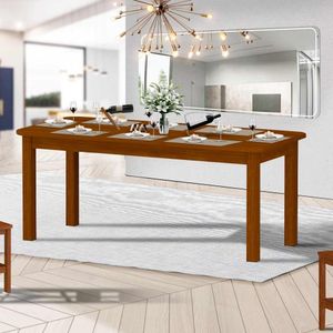 Mesa De Jantar 8 Lugares Madeira Maciça 200cm Mel Safira Nemargi