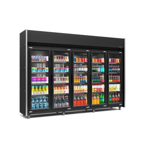 Expositor 5 Portas All Black Geas5plb Gelopar Auto Serviço Total Black 4 Prateleiras 220v