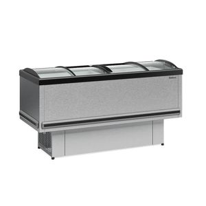Ilha Vidro Curvo Gesv190cti Gelopar Ilha Para Congelados 1,89m Vidro Curvo Tipo Inox 220v