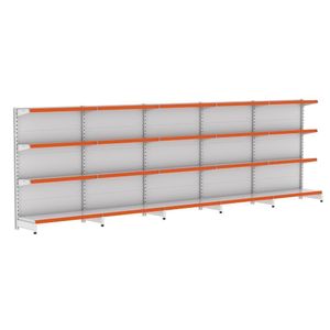Kit 5 Módulos De Gôndolas Parede 1,37 Fit40 Amapá Expositor Branco