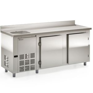 Balcão De Encosto Com 2 Portas E 1 Pia Lado Direito Gbfe200ce Gelopar Balcão 556 Litros Inox 110v
