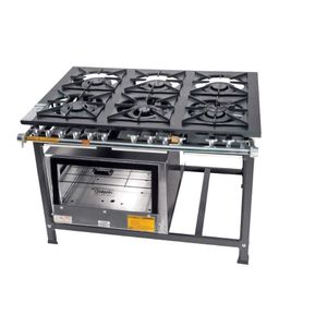 Fogão Industrial Tradicional 30x30 6 Bocas Com Forno Itajobi Fogão Baixa Pressão 30x30