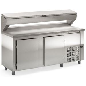 Balcão Condimentado Com 2 Portas E 11 Gns Com Tampa Gbpz200cbt Gelopar , Acompanha Cubas Inox 110v