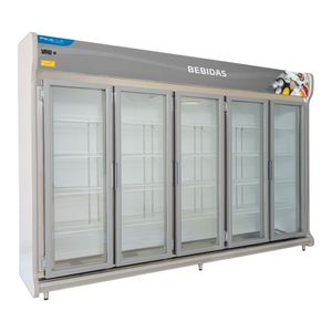 Expositor De Bebidas 5 Portas Polofrio Refrigerador De Bebidas Cinza 220v